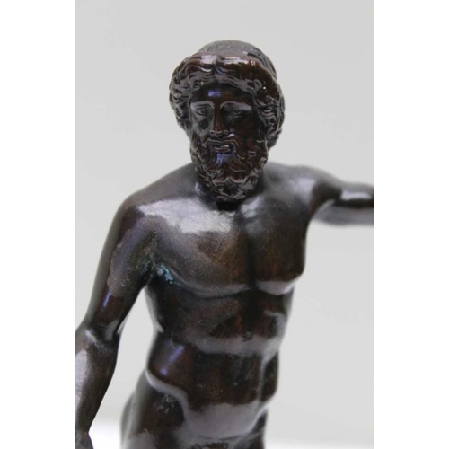 139 - After the Antique, a bronze standing male figure on plinth base, 21.5cm high