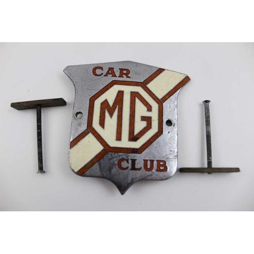 178 - An original MG Car Club badge, chrome & enamel, of shield form, 9cm x 9cm, together with a 1995 Cove... 