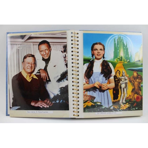 181 - An album of black & white, and colour photographs of Celebrities, includes Frank Sinatra, Judy Garla... 