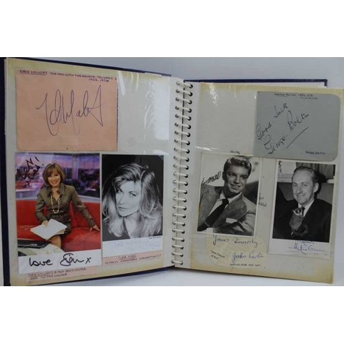 182 - An album of autographs and photographs of various radio, TV and movie stars, including; Eddie Calver... 