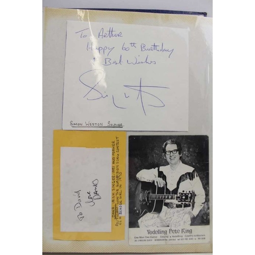 182 - An album of autographs and photographs of various radio, TV and movie stars, including; Eddie Calver... 