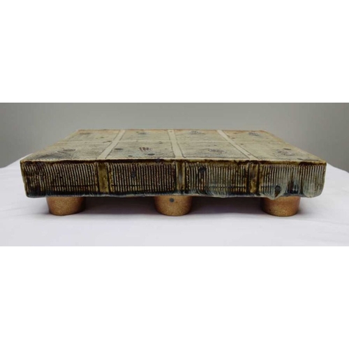 198 - Chris Lewis Ceramics, South Heighton Pottery, A 20th century studio pottery table platform, glazed t... 