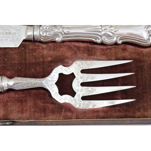 20 - Francis Clark, a cased set of silver fish knife and fork servers, Birmingham 1848