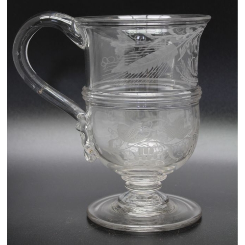 220 - An 18th century engraved Ale tankard circa 1780