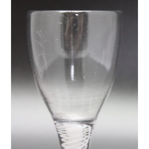 229 - An 18th century Continental opaque twist glass circa 1765, an 18th century opaque twist stem cordial... 