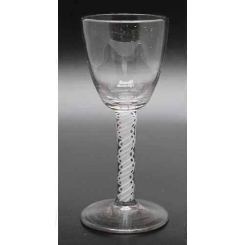 235 - An 18th century opaque twist glass single series & Central Gauze Circa 1760, together with an 18h ce... 