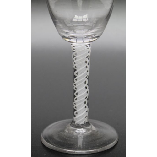 235 - An 18th century opaque twist glass single series & Central Gauze Circa 1760, together with an 18h ce... 