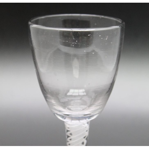 235 - An 18th century opaque twist glass single series & Central Gauze Circa 1760, together with an 18h ce... 