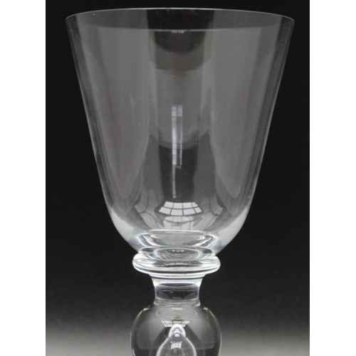 238 - A large Victorian copy of early 18th century balustroid wine glass, circa 1890, together with A Vict... 