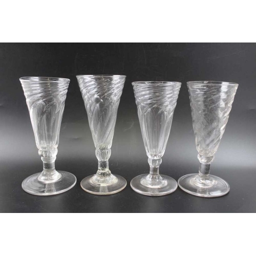 251 - A collection of eight 18th century Wrythen ale glasses the tallest 14 cm