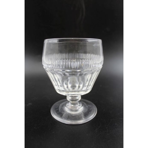 256 - A pair of 19th century wine glasses and one other facet cut (3)