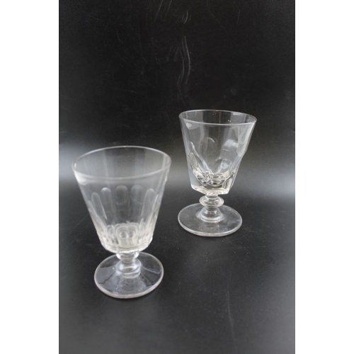 262 - A collection of four 19th century facet cut rummer glasses various sizes