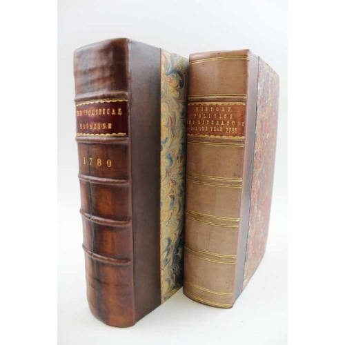 294 - A collection of half calf bound magazines from the 18th & 19th century includes 