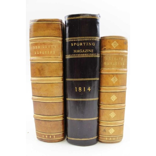 294 - A collection of half calf bound magazines from the 18th & 19th century includes 