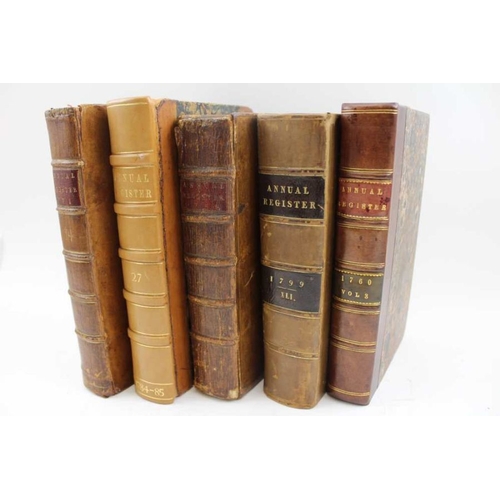 296 - A collection of half calf bound registers relating to the late 18th century (eleven volumes)