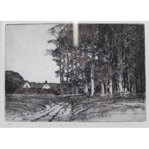 307 - After Martin Caulkin, Three artist proof engravings, depicting dilapidated wooden structures. 12.5 x... 