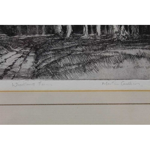 307 - After Martin Caulkin, Three artist proof engravings, depicting dilapidated wooden structures. 12.5 x... 