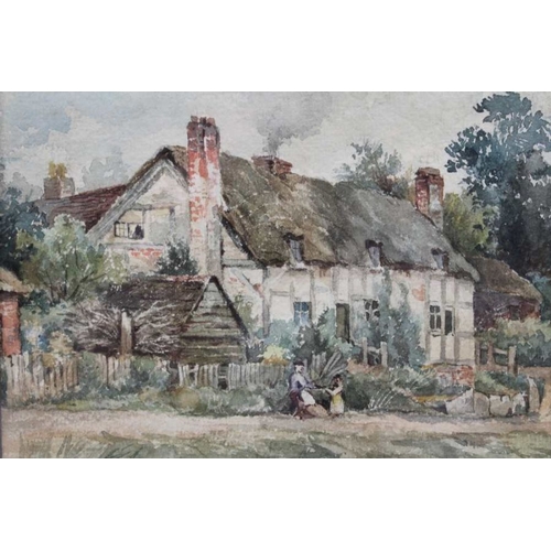 339 - William Wells Quatremain (1857-1930) A pair of watercolour paintings Cottage scenes believed to be B... 