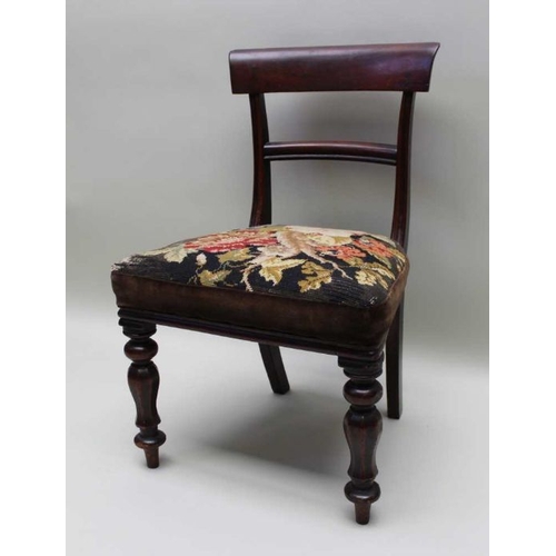 376 - A William IV mahogany child's single chair, wool-work seat