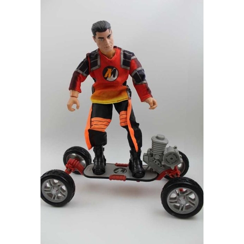 462 - An Action-man on motorised skateboard, together with a quantity of Action-man military accessories