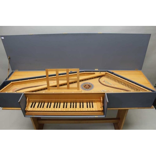 485 - A Malcolm Rose Italian reproduction Virginal / spinet with the strings parallel to the keyboard toge... 