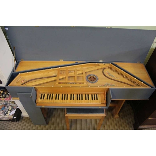 485 - A Malcolm Rose Italian reproduction Virginal / spinet with the strings parallel to the keyboard toge... 