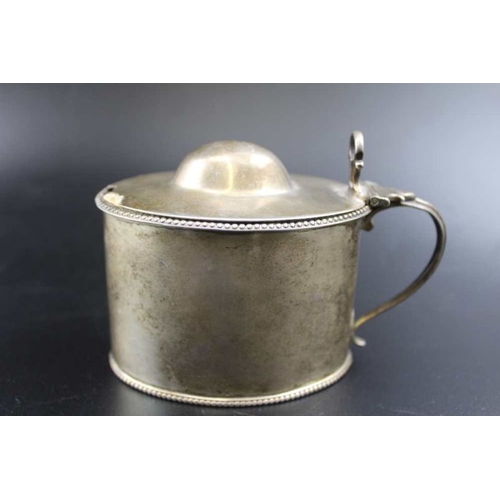 66 - John Langlands & John Robertson, a George III Newcastle silver mustard pot, of plain oval form, with... 