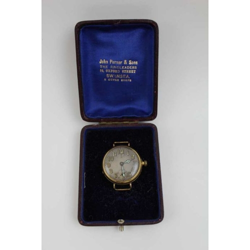 84 - An 18ct gold cased gentleman's wristwatch, with Rolex 15 jewel movement, the dial with Arabic numera... 