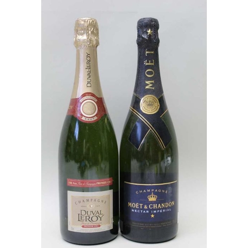 7 - Moet et Chandon Nectar Imperial Champagne, 1 bottle 

Duval Leroy Champagne, 1 bottle (2)