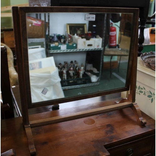 115 - A table top mahogany & inlaid mirror