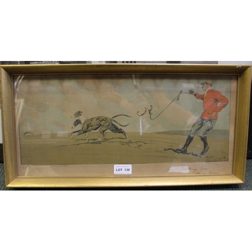 130 - A gilt framed print of Hare Coursing