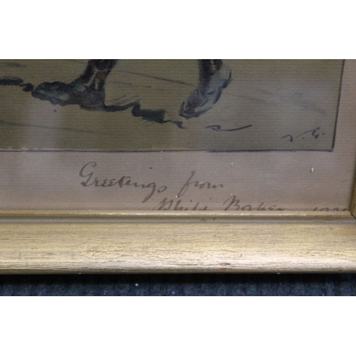 130 - A gilt framed print of Hare Coursing