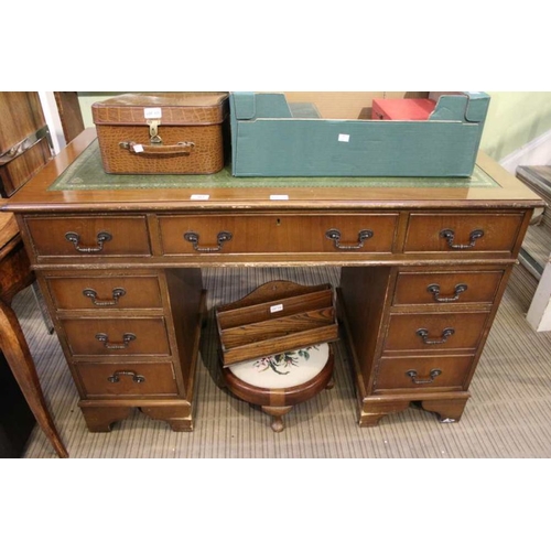 178 - A reproduction twin pedestal desk