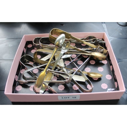 18 - Selection of silver plated sugar tongs