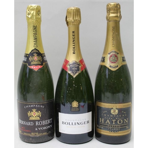 211 - Three bottles of champagne various to include Bollinger