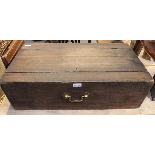 238 - A 19th century oak lockable under bed storage box