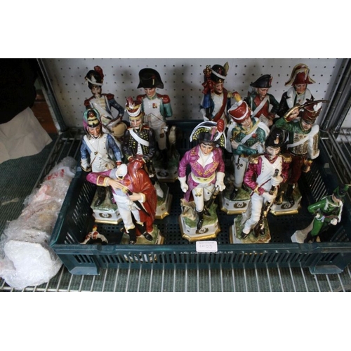 403 - A selection of porcelain Napoleonic war figurines