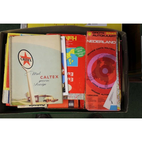 407 - A box of maps to include 'Caltex' map