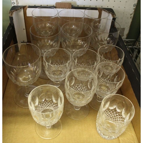 101 - A box containing two sets of cut drinking glasses.