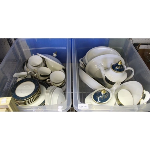 102 - Two boxes containing an extensive collection of Royal Doulton Carlyle table wares.