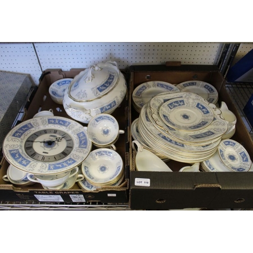 119 - Two boxes containing an extensive collection of Coalport Revelry dinner wares.