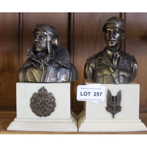 257 - a bust of Paddy Mayne (SAS) and another WW2 RAF pilot