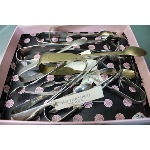 27 - Selection of silver plated sugar tongs