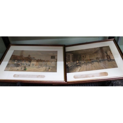 34 - Five framed prints of Stratford upon Avon including the Garrick Festival Pavilion and The Birthplace