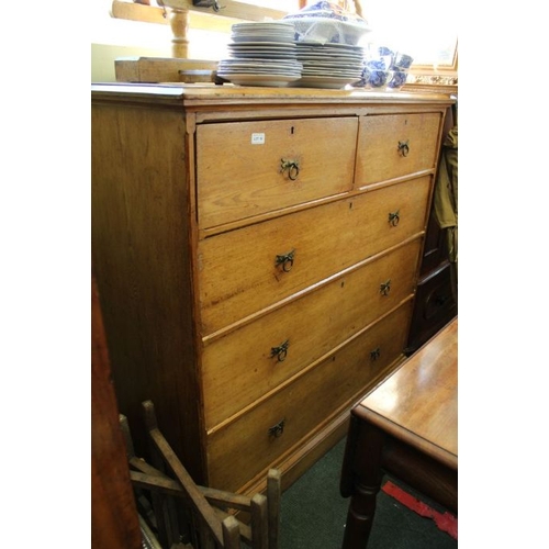 50 - A Victorian aesthetic two over three drawer light oak chest of drawers.