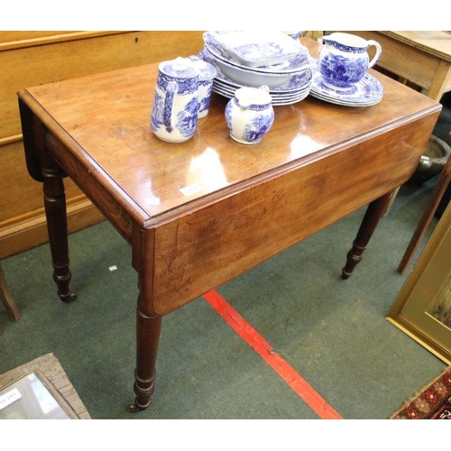 57 - A 19th century mahogany Pembroke table with cushion fronted cutlery drawer.