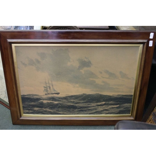 69 - Well framed sailing print.