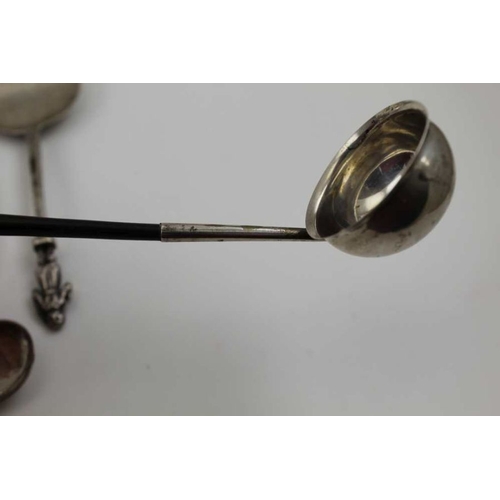 10 - James Pirie, Aberdeen silver spoon with fiddle pattern handle and shovel bowl, (Pirie was active 182... 