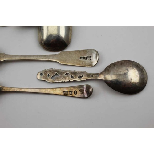 10 - James Pirie, Aberdeen silver spoon with fiddle pattern handle and shovel bowl, (Pirie was active 182... 