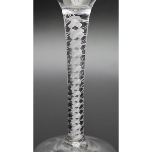 100 - An 18th century double series opaque twist glass, circa 1765, 15cm high